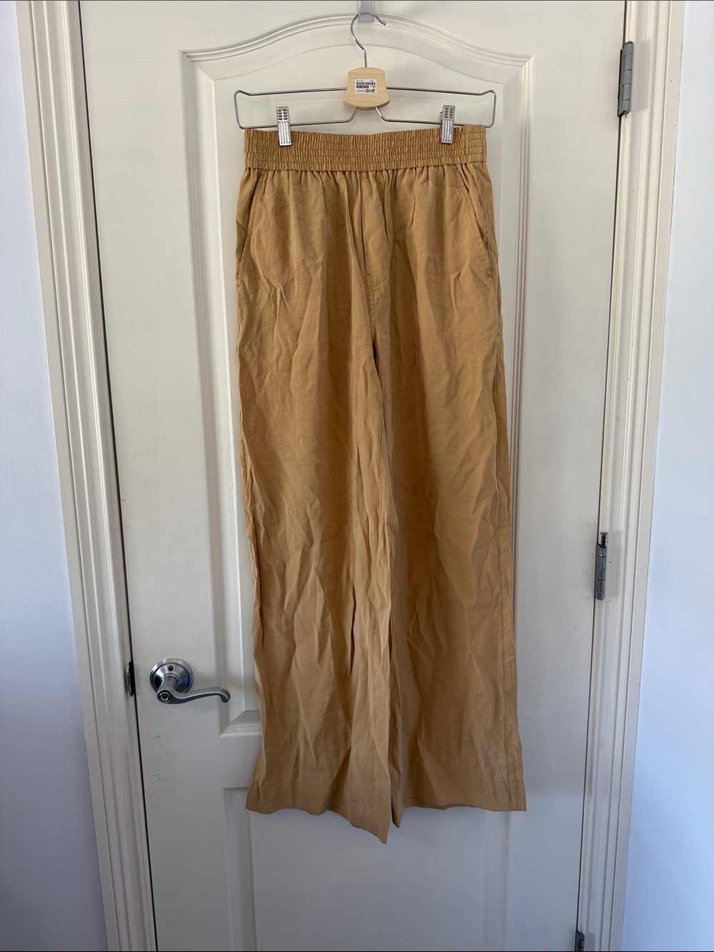 Wide Leg Elastic Waist Pants in Camel